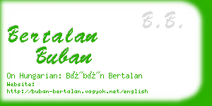 bertalan buban business card